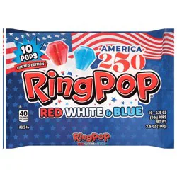 Ring Pop Red, White & Blue Candy - 3.5oz/10pk