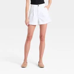 Women's Linen Trouser Shorts - A New Day™ White XL