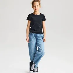 Girls' Short Sleeve Ribbed Fitted T-Shirt - Cat & Jack™ Black XS