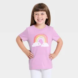 Toddler Girls' Classic Rainbow Graphic T-Shirt - Cat & Jack™ Purple 12M