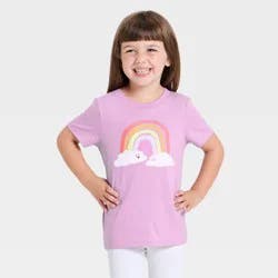 Toddler Girls' Classic Rainbow Graphic T-Shirt - Cat & Jack™ Purple 12M