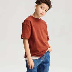 Boys' Short Sleeve 100% Cotton Relaxed Fit T-Shirt - Cat & Jack™ Brick XL