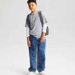 Boys' Short Sleeve 100% Cotton Relaxed Fit T-Shirt - Cat & Jack™ Light Gray S