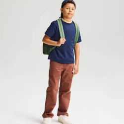 Boys' Short Sleeve 100% Cotton Classic Fit T-Shirt - Cat & Jack™ Navy Blue S