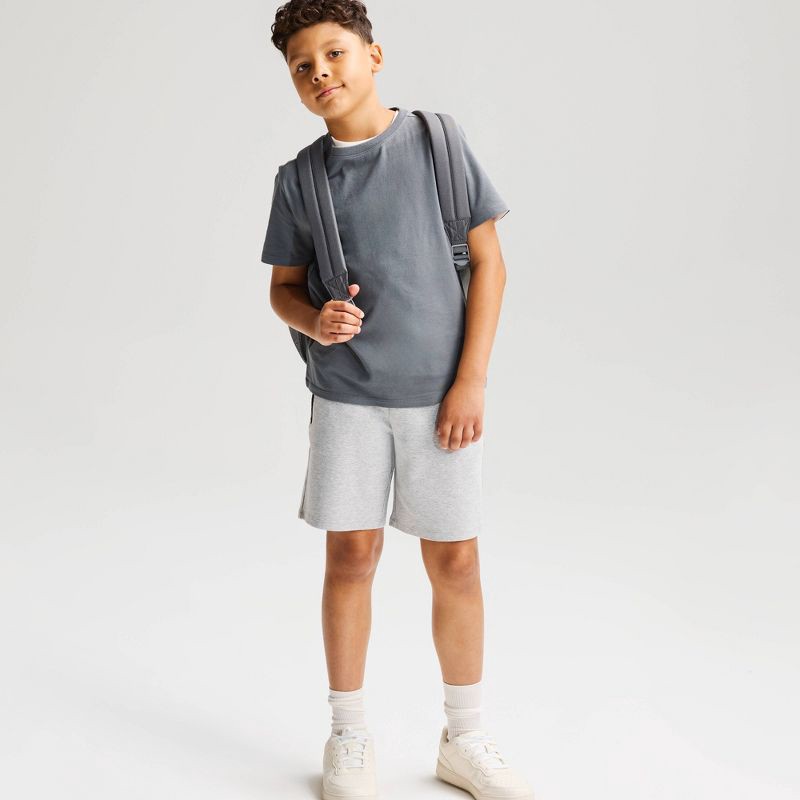 slide 1 of 3, Boys' Short Sleeve 100% Cotton Classic Fit T-Shirt - Cat & Jack™ Dark Gray S, 1 ct