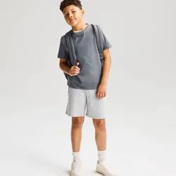 Boys' Short Sleeve 100% Cotton Classic Fit T-Shirt - Cat & Jack™ Dark Gray S