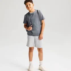 Boys' Short Sleeve 100% Cotton Classic Fit T-Shirt - Cat & Jack™ Dark Gray S