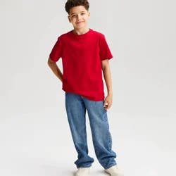 Boys' Short Sleeve 100% Cotton Classic Fit T-Shirt - Cat & Jack™ Dark Red S