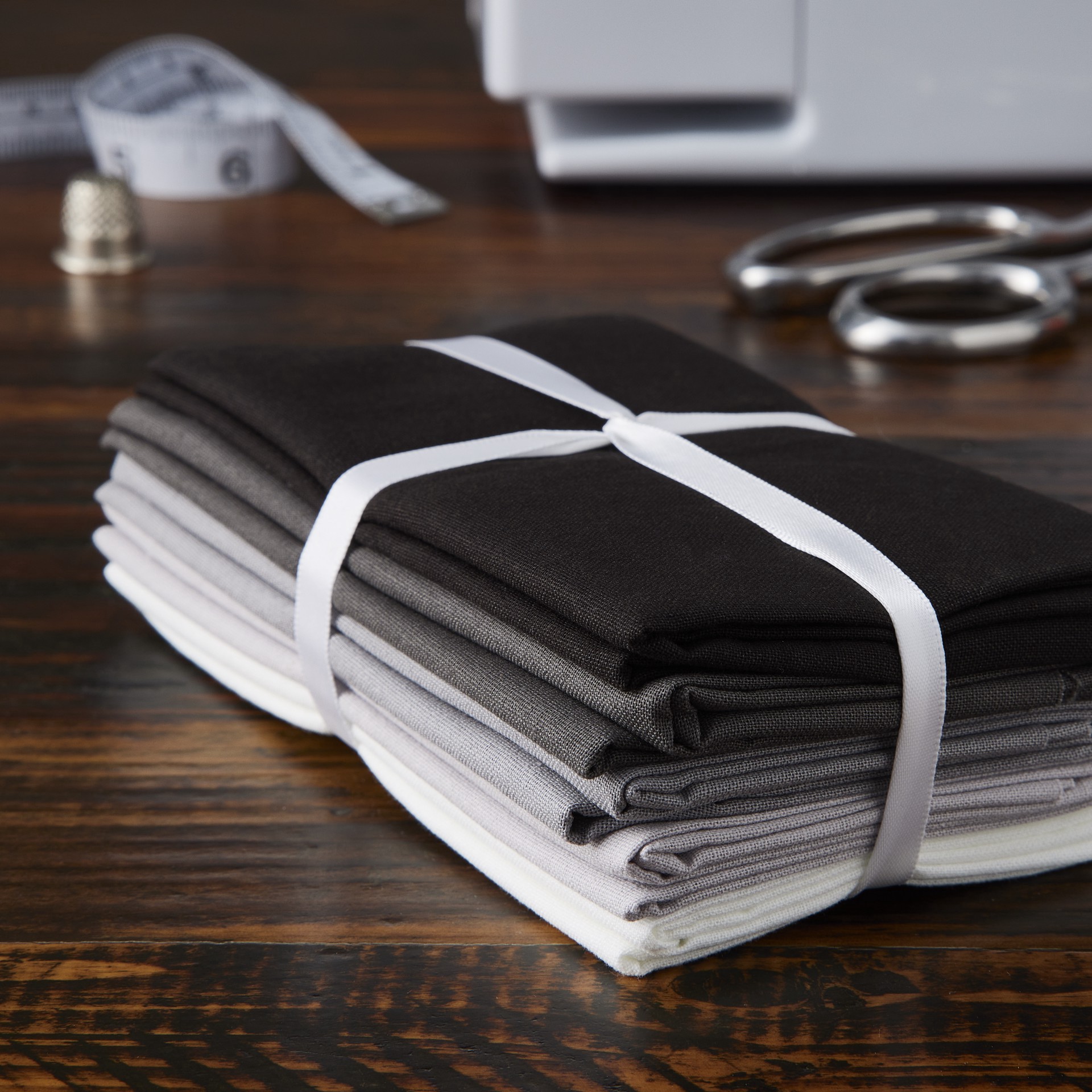 slide 7 of 7, Black, Gray & White Solid Fabric Bundle By Loops & Threads, 18 in x 21 in