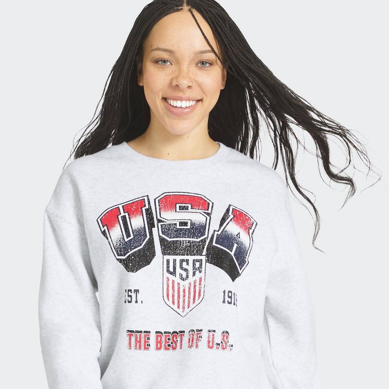 slide 1 of 8, WEAR by EA USSF Gray Crew Neck Short Sleeve Sweatshirt - L, 1 ct