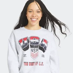 WEAR by EA USSF Gray Crew Neck Short Sleeve Sweatshirt - L
