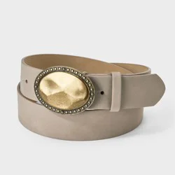 Faux Suede with Antique Gold Finish Buckle - Universal Thread™ Gray XS/S