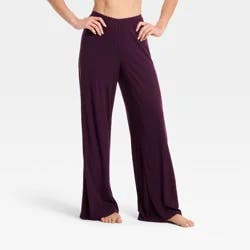 Women's Ribbed Cooling Jersey Pajama Pants - Auden™ Purple M