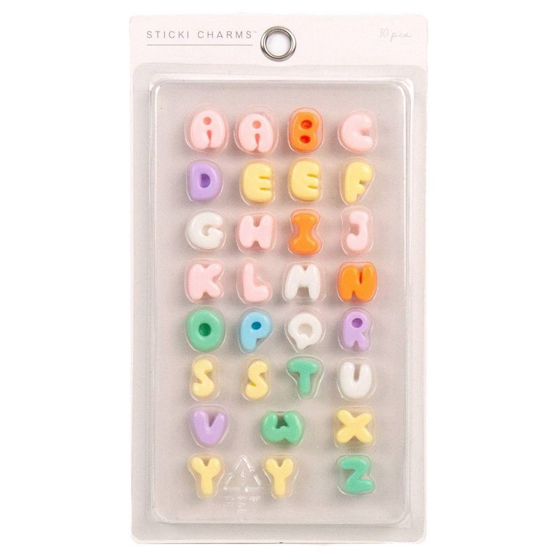 slide 1 of 3, 30pc Horizon Group Sticki Charms Dimensional Letter Stickers, 30 ct