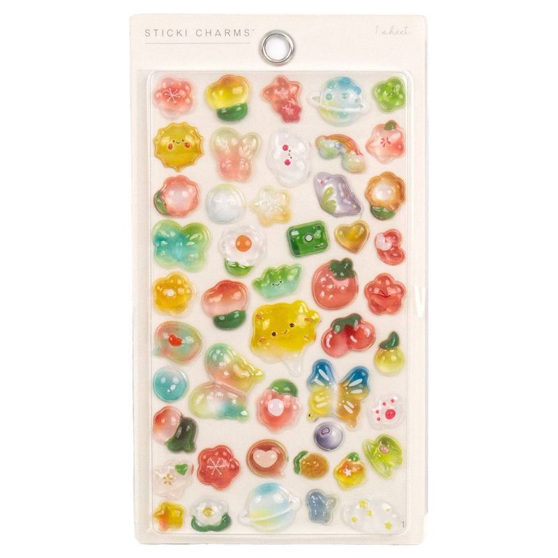 slide 1 of 3, 50pc Horizon Group Sticki Charms Dimensional Stickers, 50 ct
