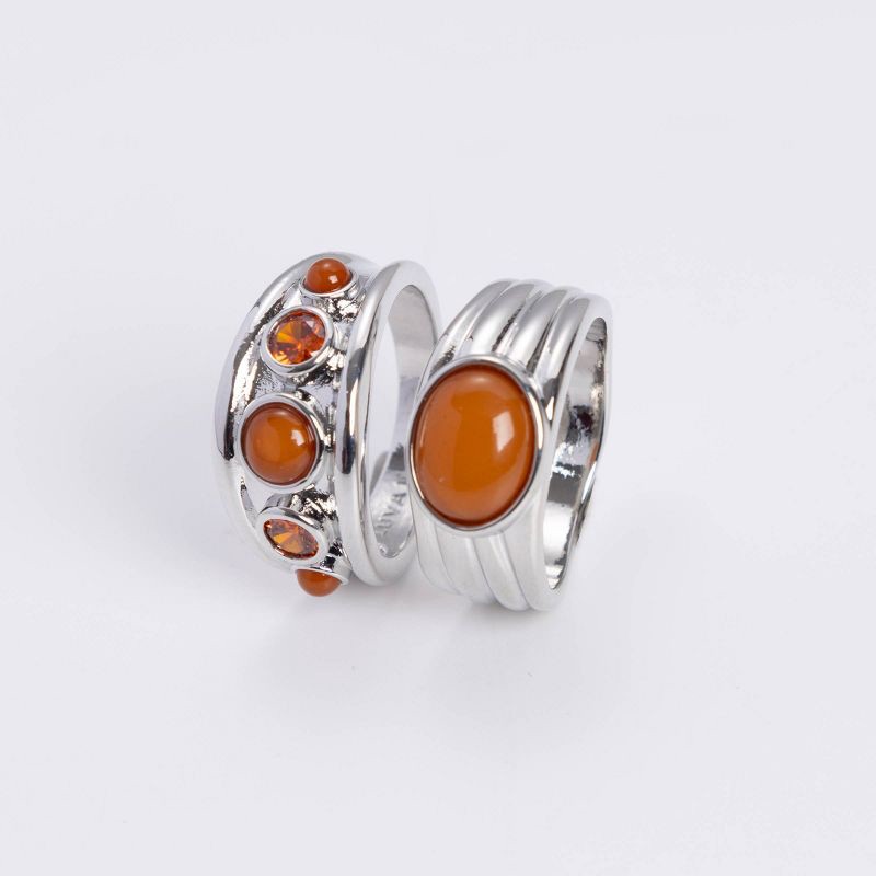 slide 1 of 3, Luv Aj Valencia Ring Set 2pc - Silver/Red Size 8, 2 ct