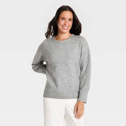 Women's Oversized Pullover Sweater - A New Day™ Heather Gray M