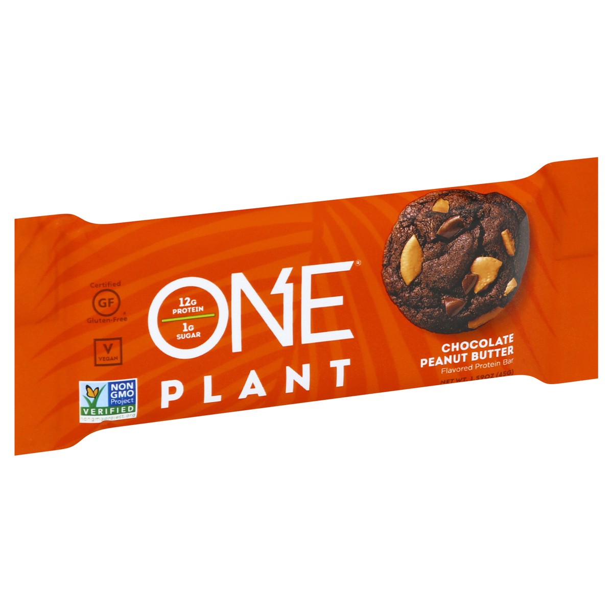 slide 2 of 9, One Plant Flavored Chocolate Peanut Butter Protein Bar 1.59 oz, 1.59 oz