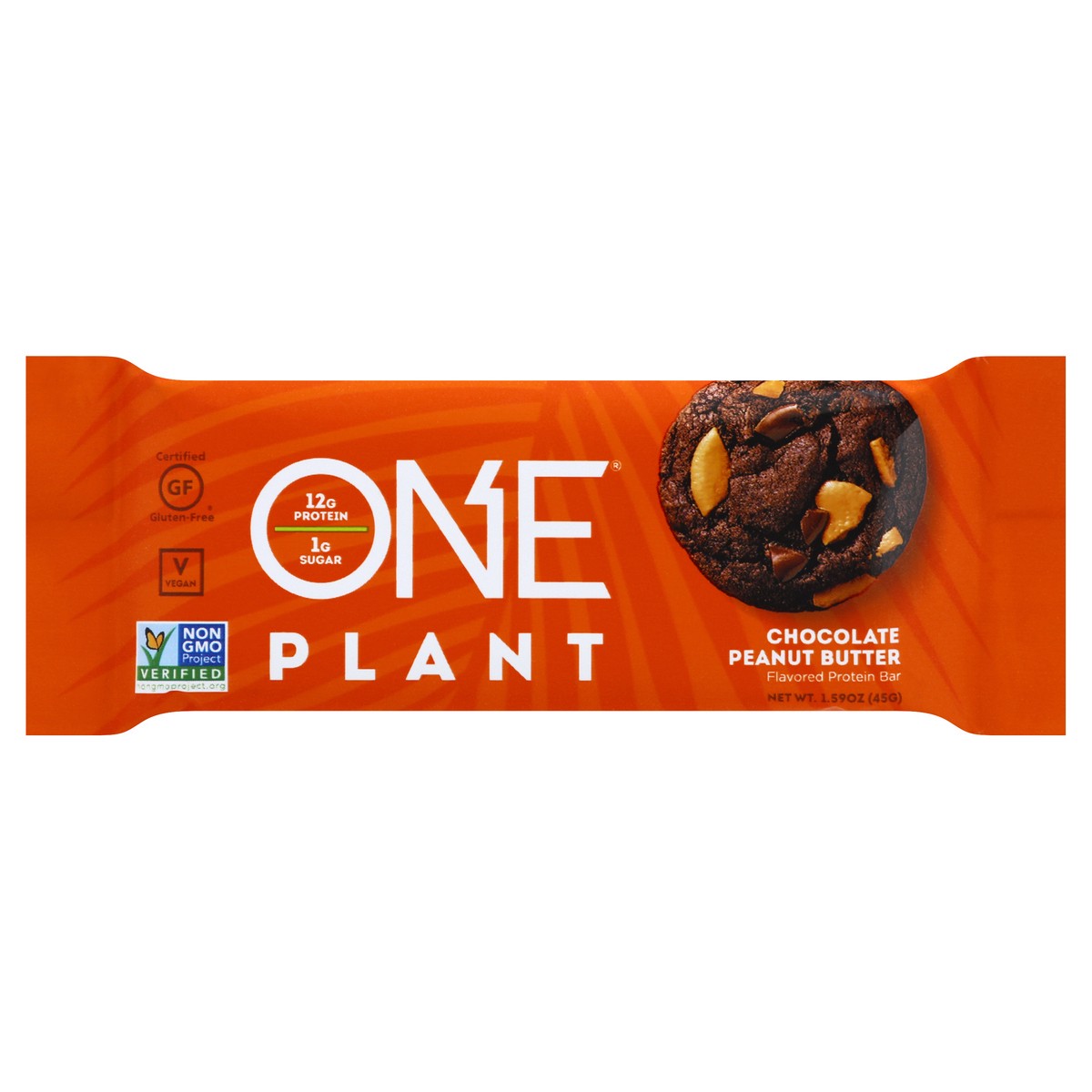 slide 1 of 9, One Plant Flavored Chocolate Peanut Butter Protein Bar 1.59 oz, 1.59 oz