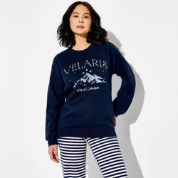 Women's Velaris ACOTAR Fleece Graphic Pullover Sweatshirt - Navy Blue XXS