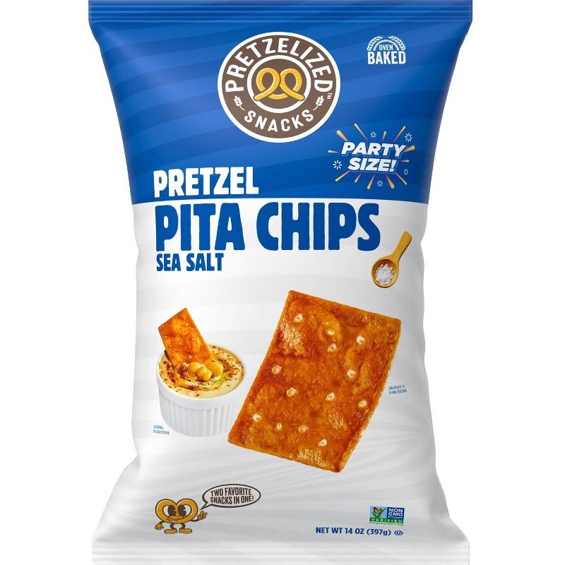 slide 1 of 2, Pretzelized Pretzel Pita Chips Sea Salt - 14oz, 14 oz