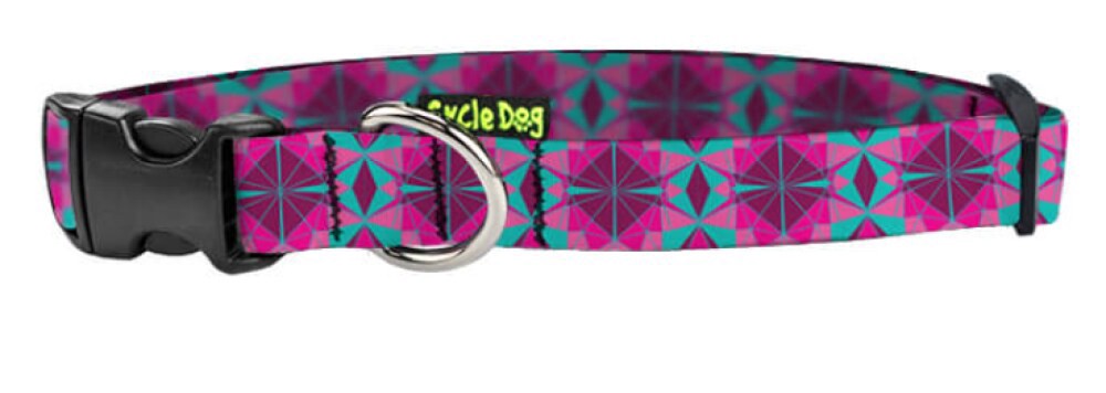slide 1 of 1, Cycle Dog EcoWeave RegWidth Collar Plastic Fuchsia Kaleidoscope Large, 1 ct