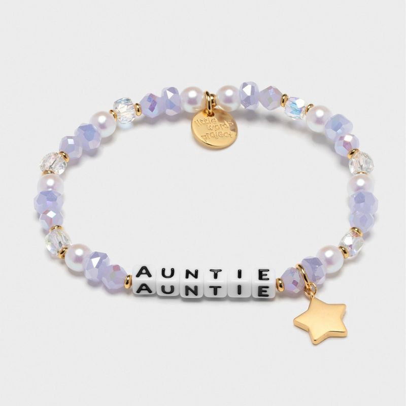 slide 1 of 3, Little Words Project Auntie Beaded Bracelet - Purple, 1 ct