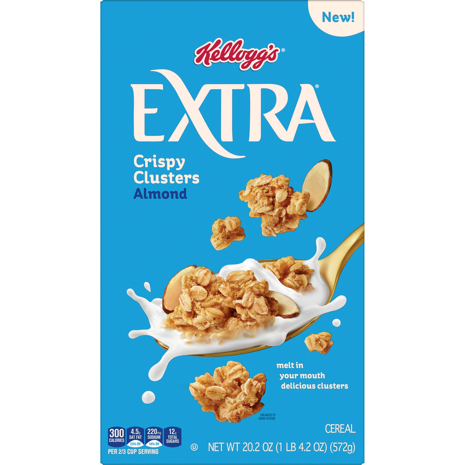 slide 2 of 5, Extra Kellogg's Extra Granola Cereal, Fiber Cereal, Family Breakfast, Almond, 20.2oz Box, 1 Box, 20.2 oz