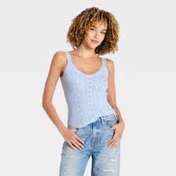 Women's Sleeveless Scoop Neck Tank Pullover Sweater - Universal Thread™ Blue L