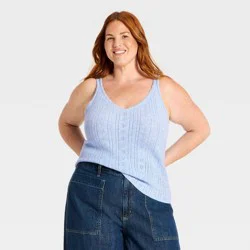 Women's Sleeveless Scoop Neck Tank Pullover Sweater - Universal Thread™ Blue XXL