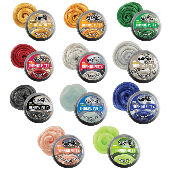 slide 2 of 2, Crazy Aaron's Thinking Putty Treasure Surprise Mini Tin, 3/4""H X 2""W X 2""D, 1 ct
