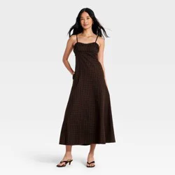 Women's Cami Gingham Maxi Dress - A New Day™ Black 8