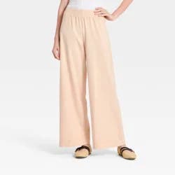 Women's High-Rise Wide Leg Knit Pull-On Pants - Universal Thread™ White XS