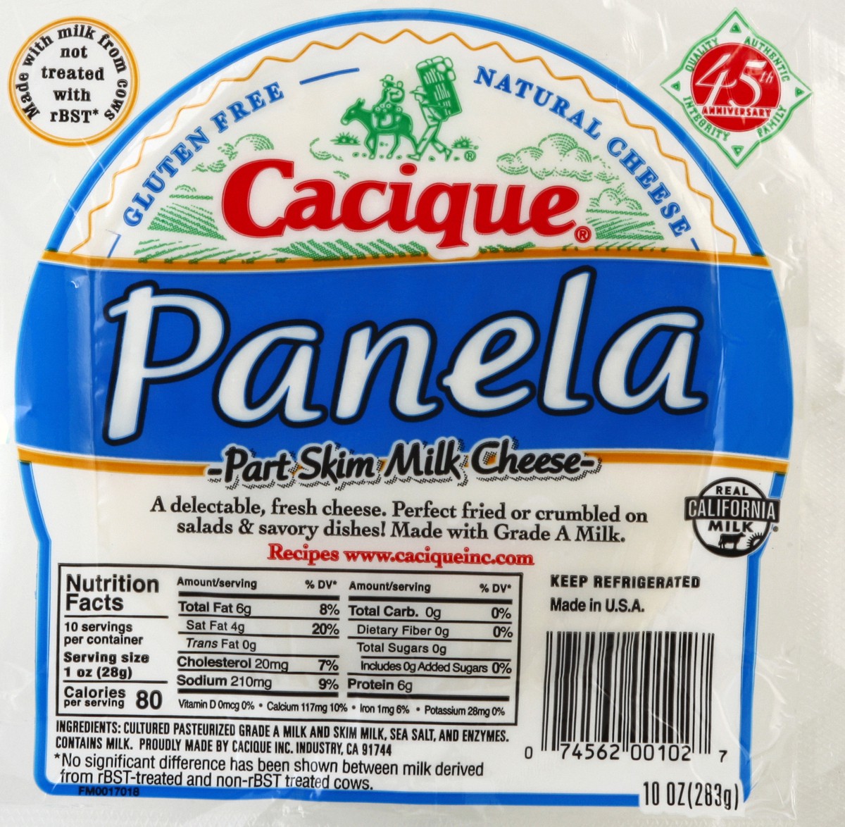 slide 6 of 6, Cacique Panela Part Skim Milk Cheese 10 oz, 10 oz