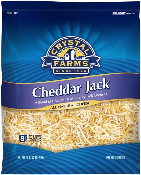 slide 1 of 1, Crystal Farms Shredded Cheddar Jack Cheese, 32 oz