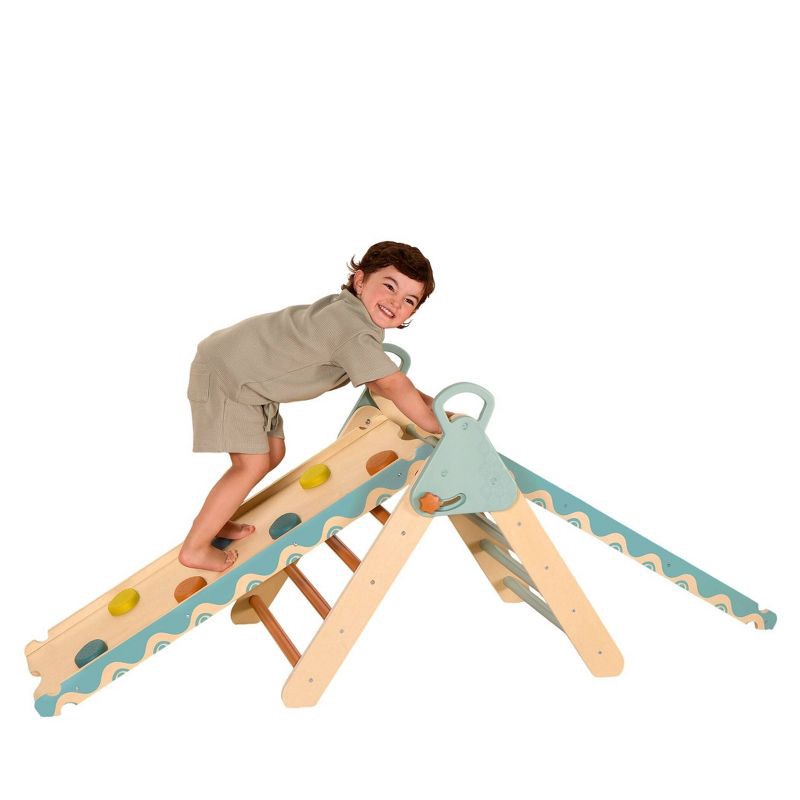 slide 1 of 10, B. toys WonderClimber - 3pc Wooden Triangle Climber, 3 ct