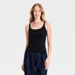 Women's Ribbed Tank Top - A New Day™ Black L
