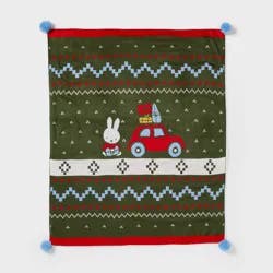 Kids' Miffy Fairisle Throw Blanket Green - Miffy by Pillowfort™