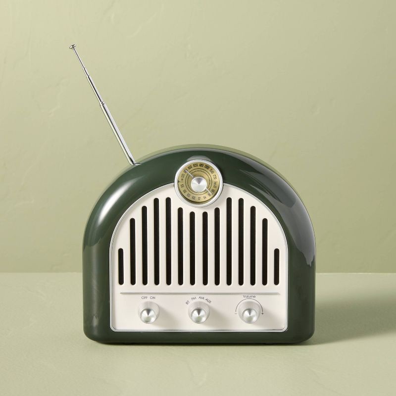 slide 1 of 4, Hearth & Hand with Magnolia Small Retro Radio Green - Hearth & Hand™ with Magnolia, 1 ct