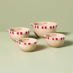 Hearth & Hand with Magnolia Set of 4 Measuring Cups Christmas Red/White Striped - Hearth & Hand™ with Magnolia