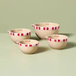 Hearth & Hand with Magnolia Set of 4 Measuring Cups Christmas Red/White Striped - Hearth & Hand™ with Magnolia