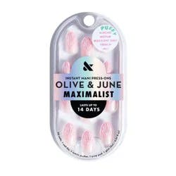 Olive & June Press-On Fake Nails - Maximalist - M Almond - Iridescent Shell French - 42ct