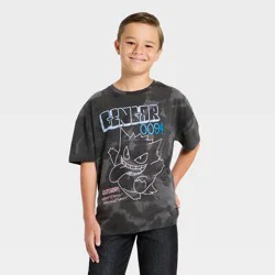 Boys' Pokemon Gengar Cloud Washed Graphic T-Shirt - Charcoal Gray S