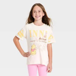 Winnie the Pooh Girls' Disney "Winnie" The Pooh Short Sleeve Graphic T-Shirt - Yellow L