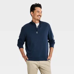 Men's Comfort Wear 1/4 Zip Sweatshirt - Goodfellow & Co™ Blue XL