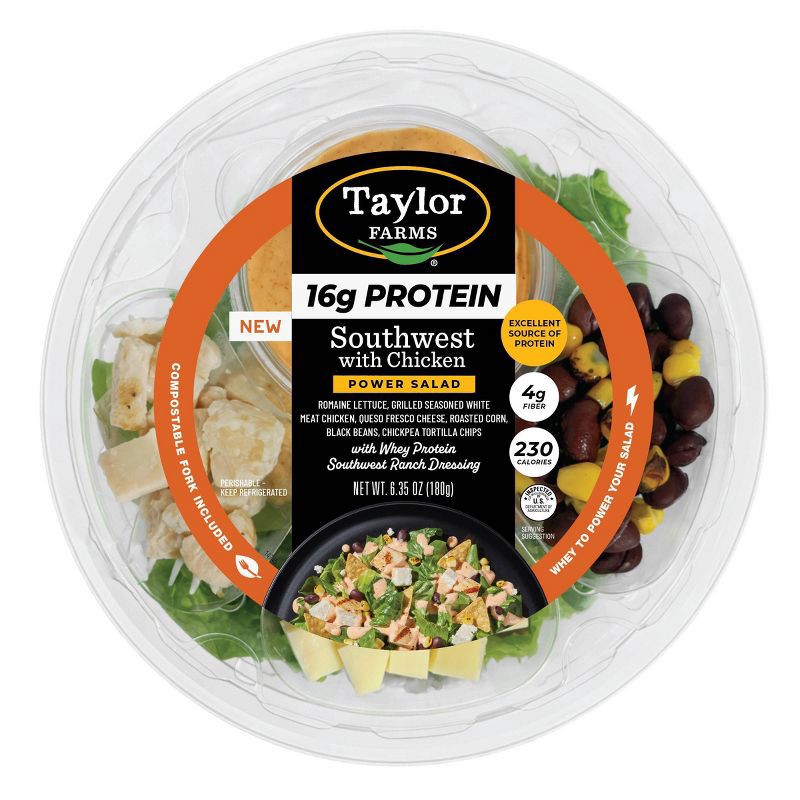 slide 1 of 5, Taylor Farms Protein Plus Southwest Salad Bowl - 6.35oz, 6.35 oz