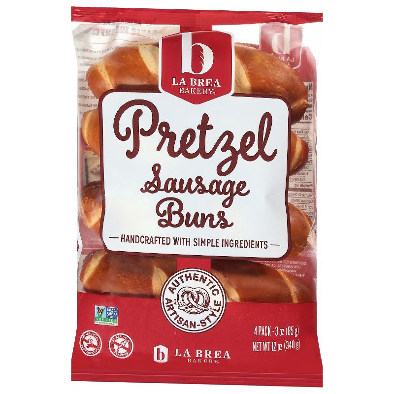 slide 1 of 4, La Brea Bakery Pretzel Sausage Buns - 12oz, 12 oz