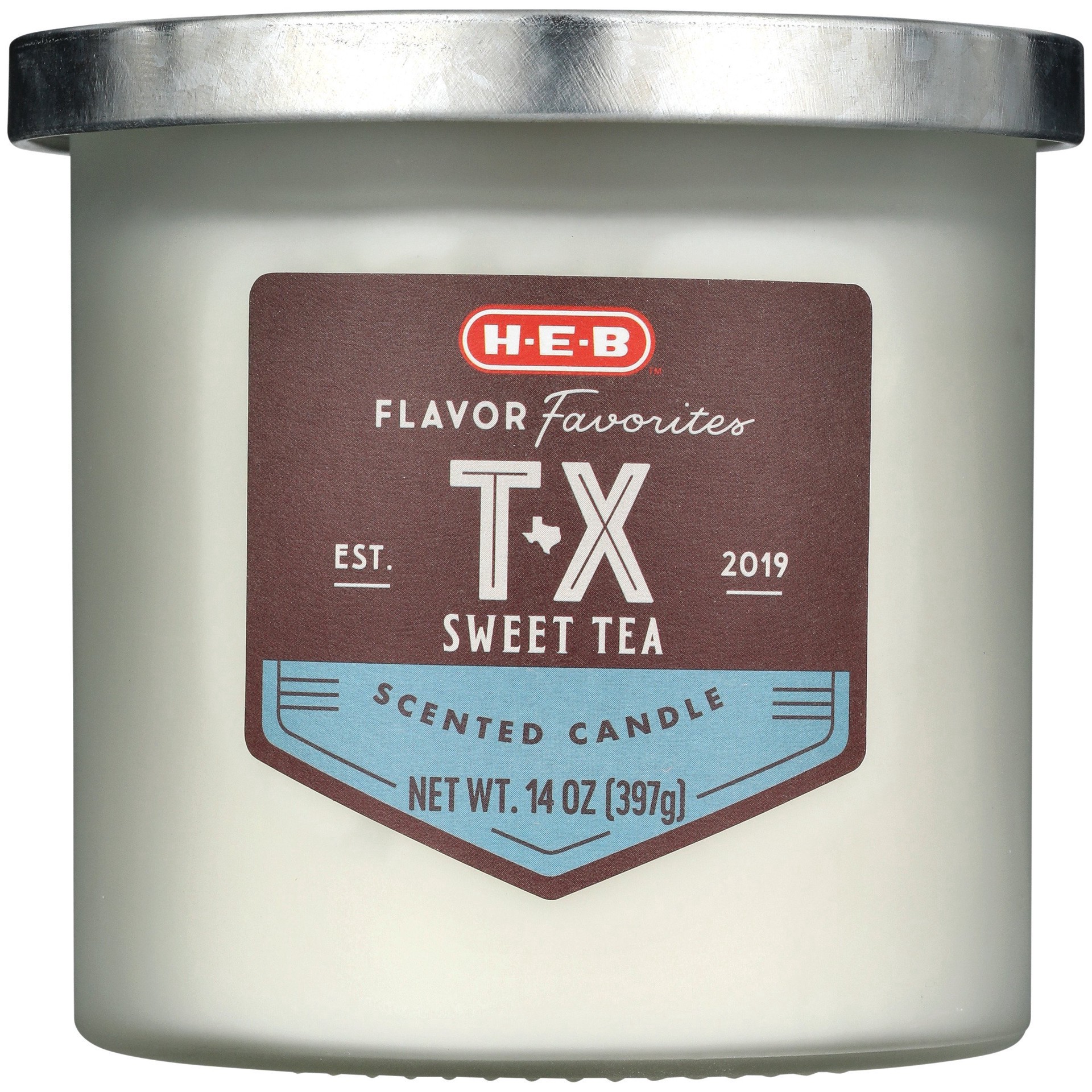 slide 1 of 1, H-E-B Flavor Favorites Sweet Tea Scented Candle, 14 oz