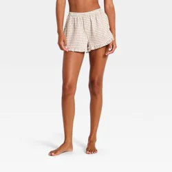 Women's Ruffle Trim Boxer Shorts - Wild Fable™ Tan S