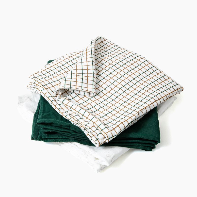 slide 1 of 3, Picolette by Olivia Culpo Swaddle Muslin Blanket Set 3pk - Green, 3 ct
